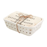 Ceramic Basket and Towel Set