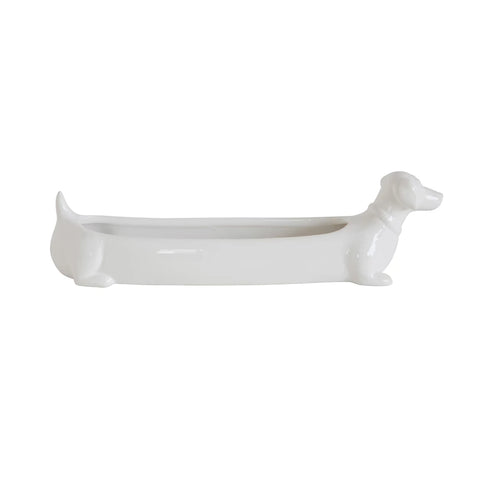 Ceramic Dog Dachshund Cracker Dish