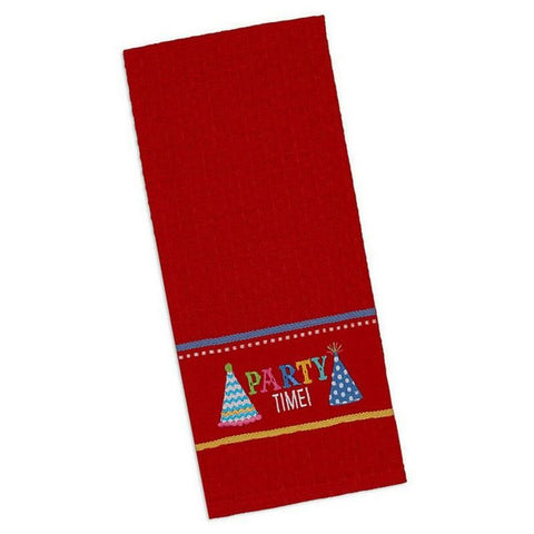 Red "Party Time" Dishtowel