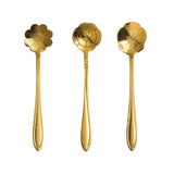 Flower Brass Spoons, Set of 3