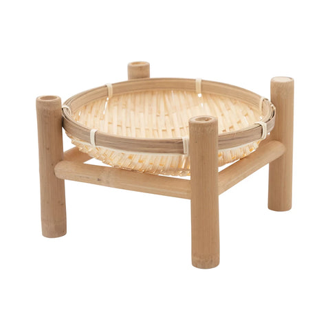 Decorative Bamboo Tray on Stand