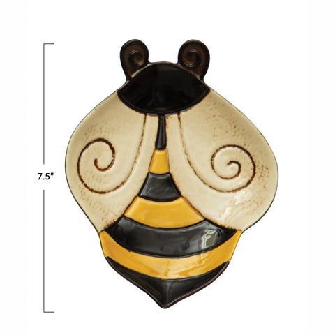 Hand-Painted Stoneware Bee Plate
