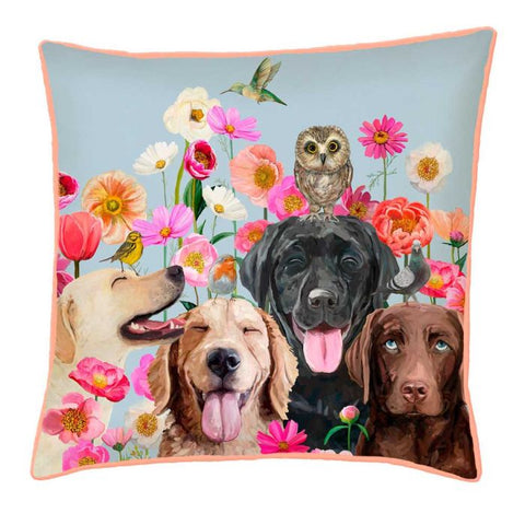 Dogs And Birds Pillow