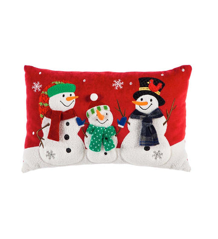 Snowman Trio Lumbar Pillow