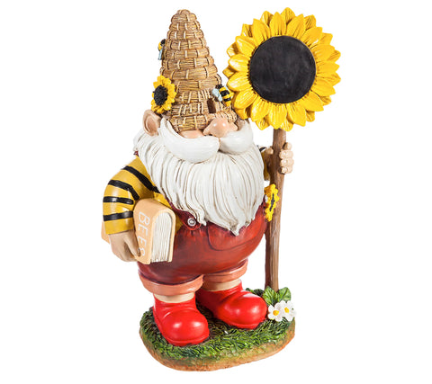 Honey Gnome with Sunflower Sign