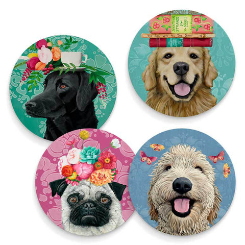Happy Dogs Coaster - Set of 4