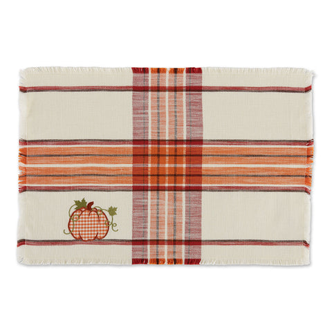 Pumpkin Spice Plaid Embellished Placemat