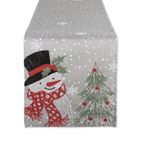 Snowman Embroidered Table Runner