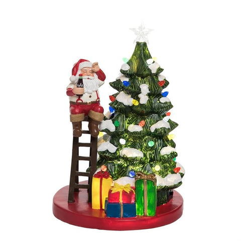 Santa With Lighted Tree